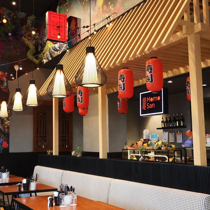 Restaurant interior with private family seating